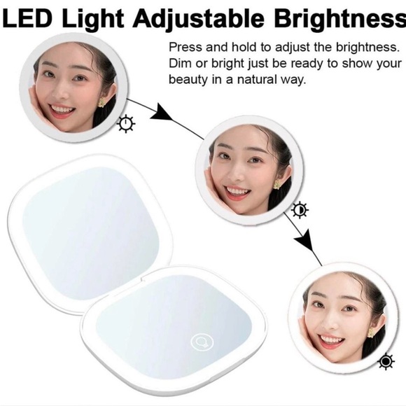 Mini Compact Led Makeup Mirror - Picture 3 of 5